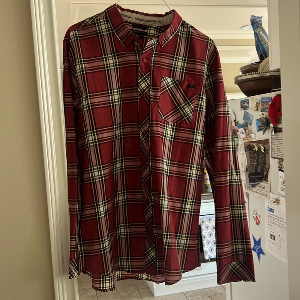 Mens O’Neill long sleeve button shirt size L NWT